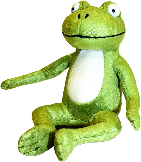 green frog soft toy - aurora toys - the toy room