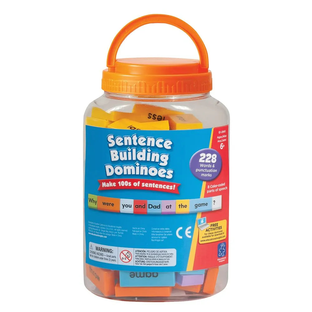 sentence building dominoes front view - learning resources toys
