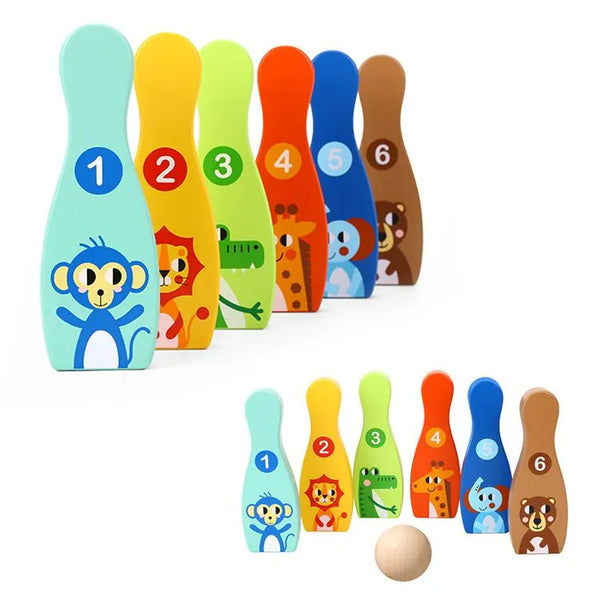 wooden playsets - wooden bowling game - tooky toys