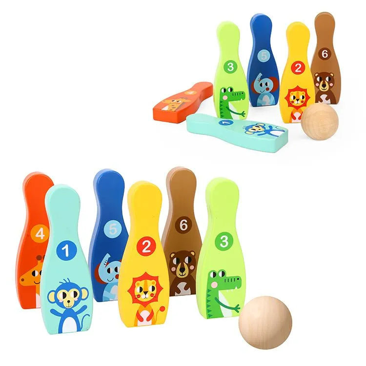 wooden bowling playset for children - tooky toys - the toy room