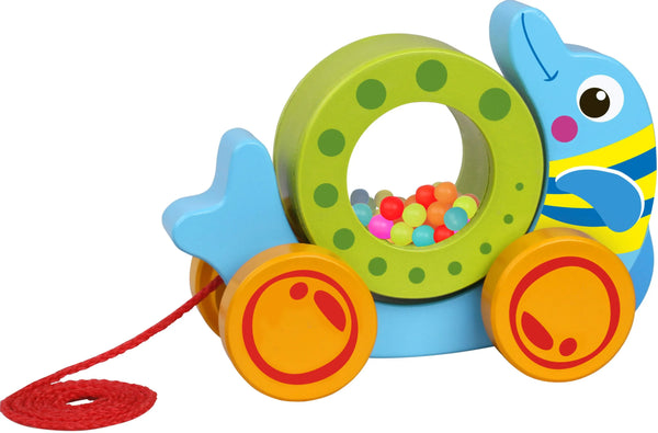 Wooden Toy - Pull along rolling Dolphin for early childhood learning - Tooky Toys