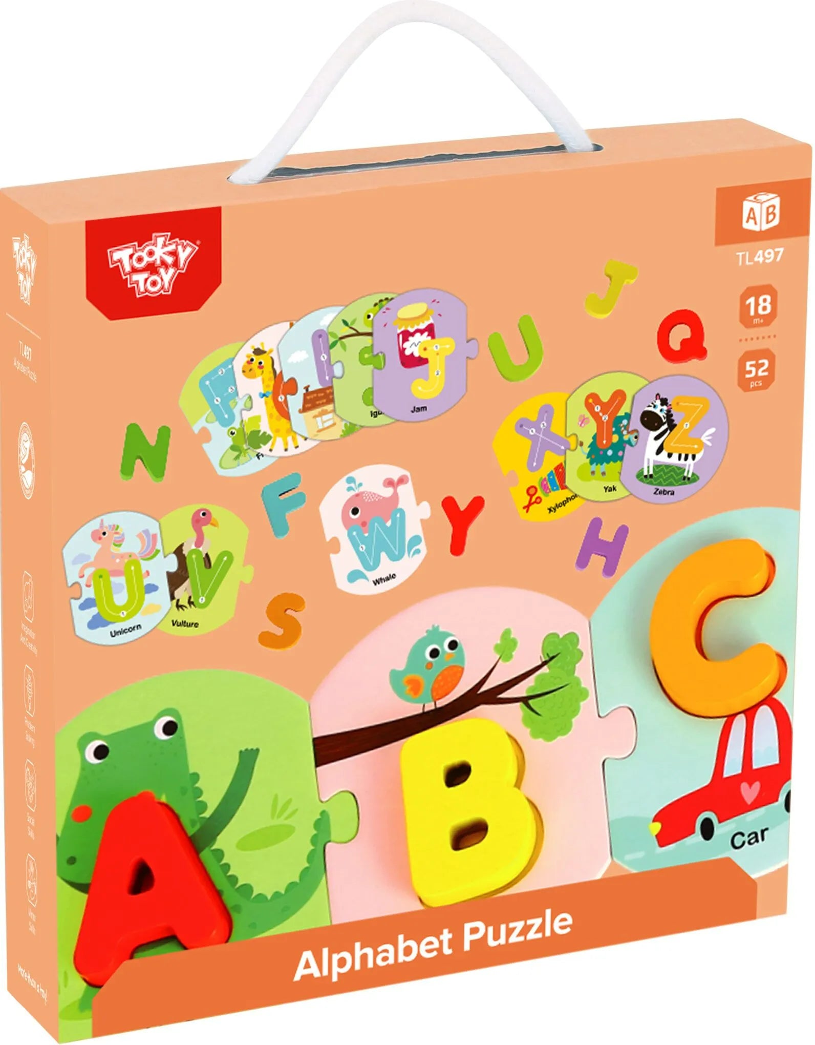 wooden alphabet puzzle - wooden puzzles - shop tooky toys