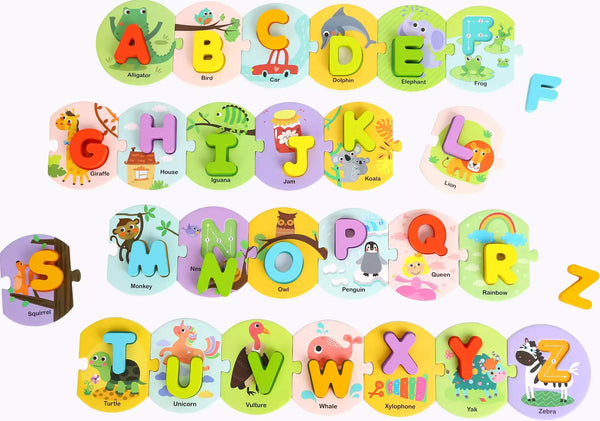 the toy room - wooden alphabet puzzle - wooden puzzles