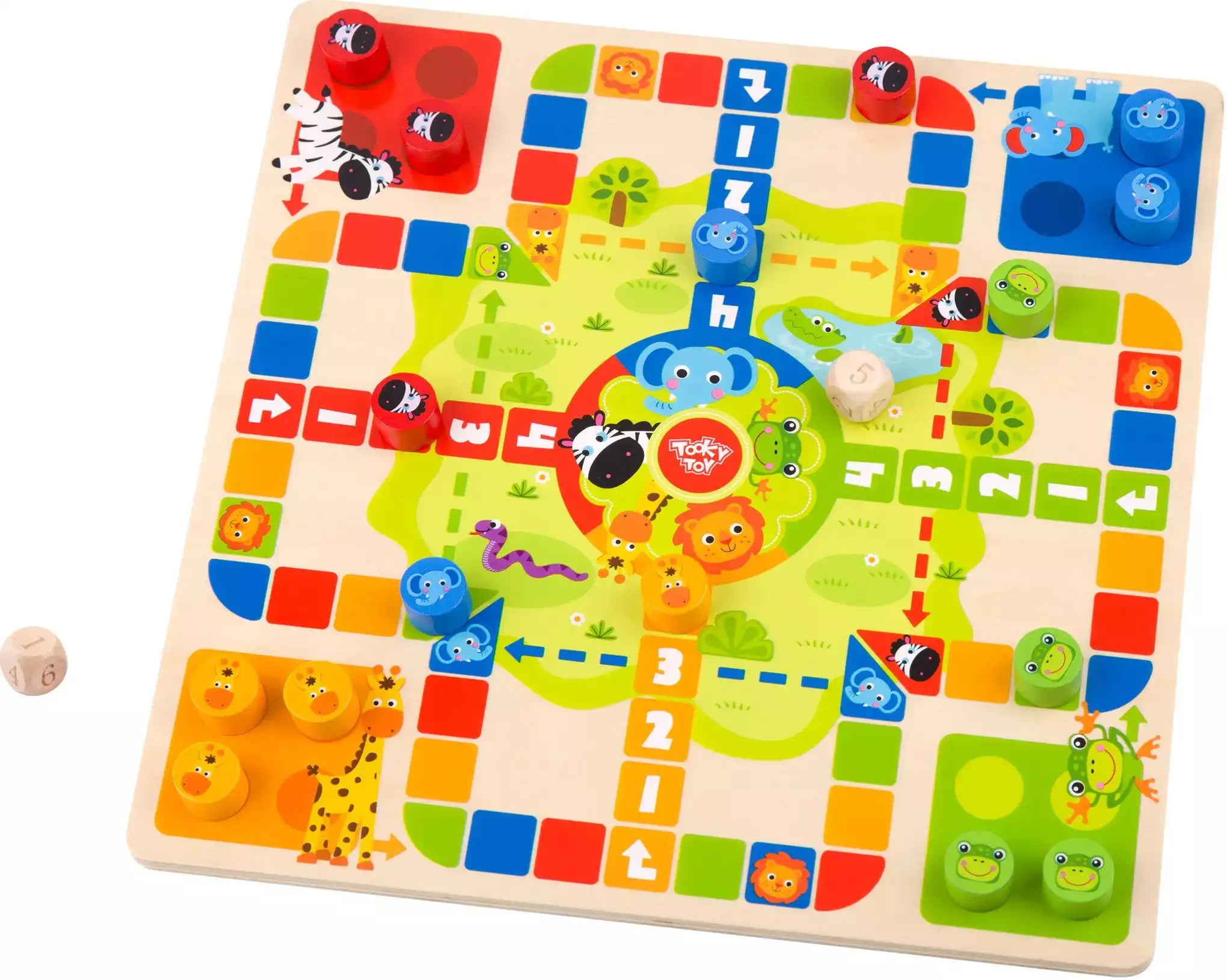 wooden board games - 2 in 1 snake and ladder - Tooky Toys