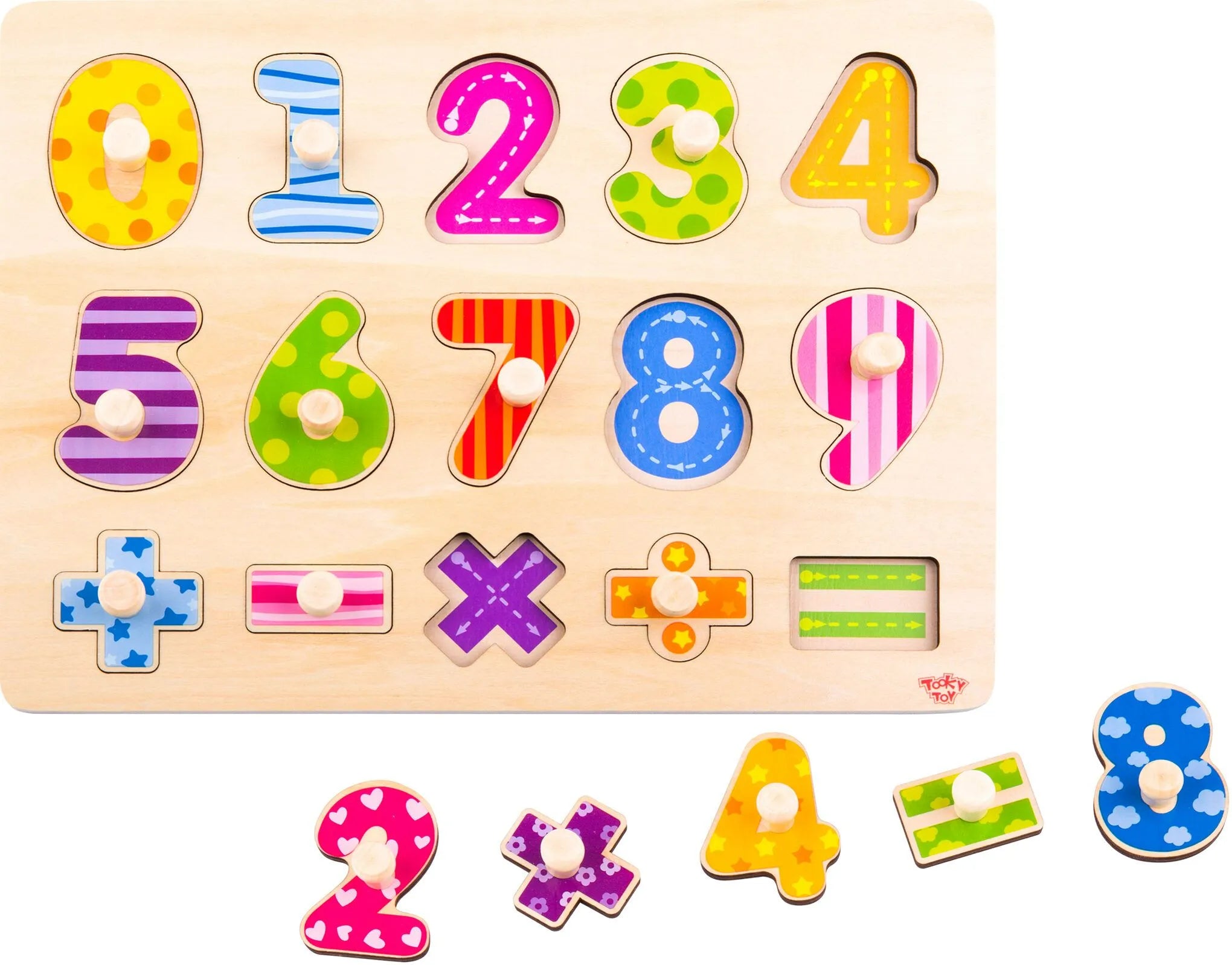wooden number puzzle - tooky toys - shop wooden toys at the toy room