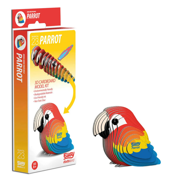 Eugy Parrot with Product - eugy animals uk - 3d eugy animal models