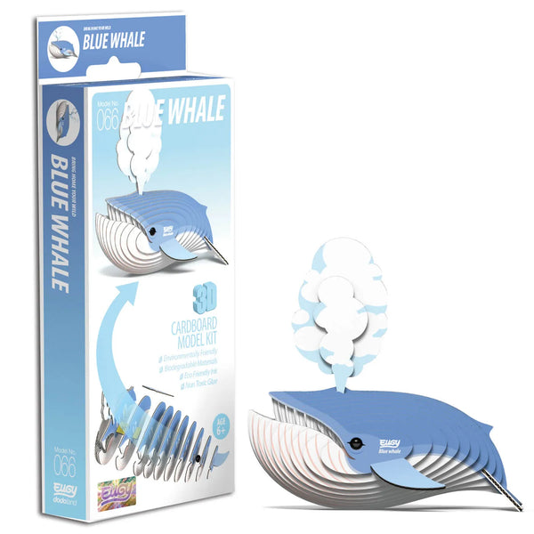Eugy Blue Whale with Product - eugy 3d animals uk