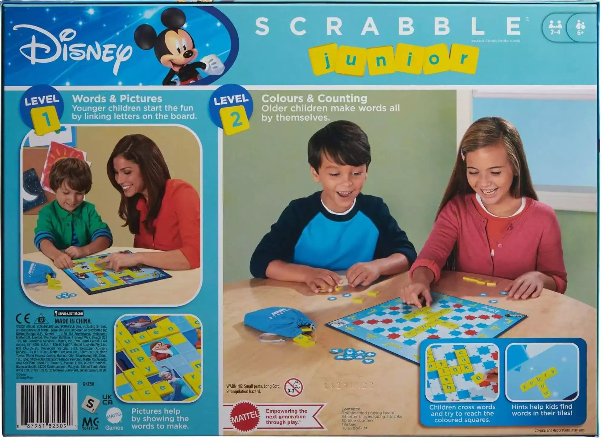 Junior Scrabble - Disney characters edition - board games for fun and learning from mattel for kids