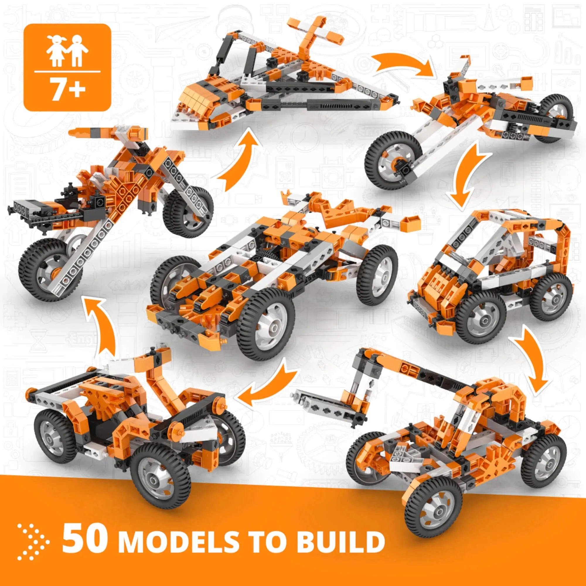 50 models to build with stem kit - shop 50-in-1 creative builder from Engino - STEM toys for children