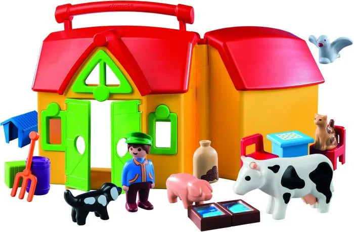 Imaginative play with 1.2.3 Take Along Farm with Sorting - Playmobil Farm