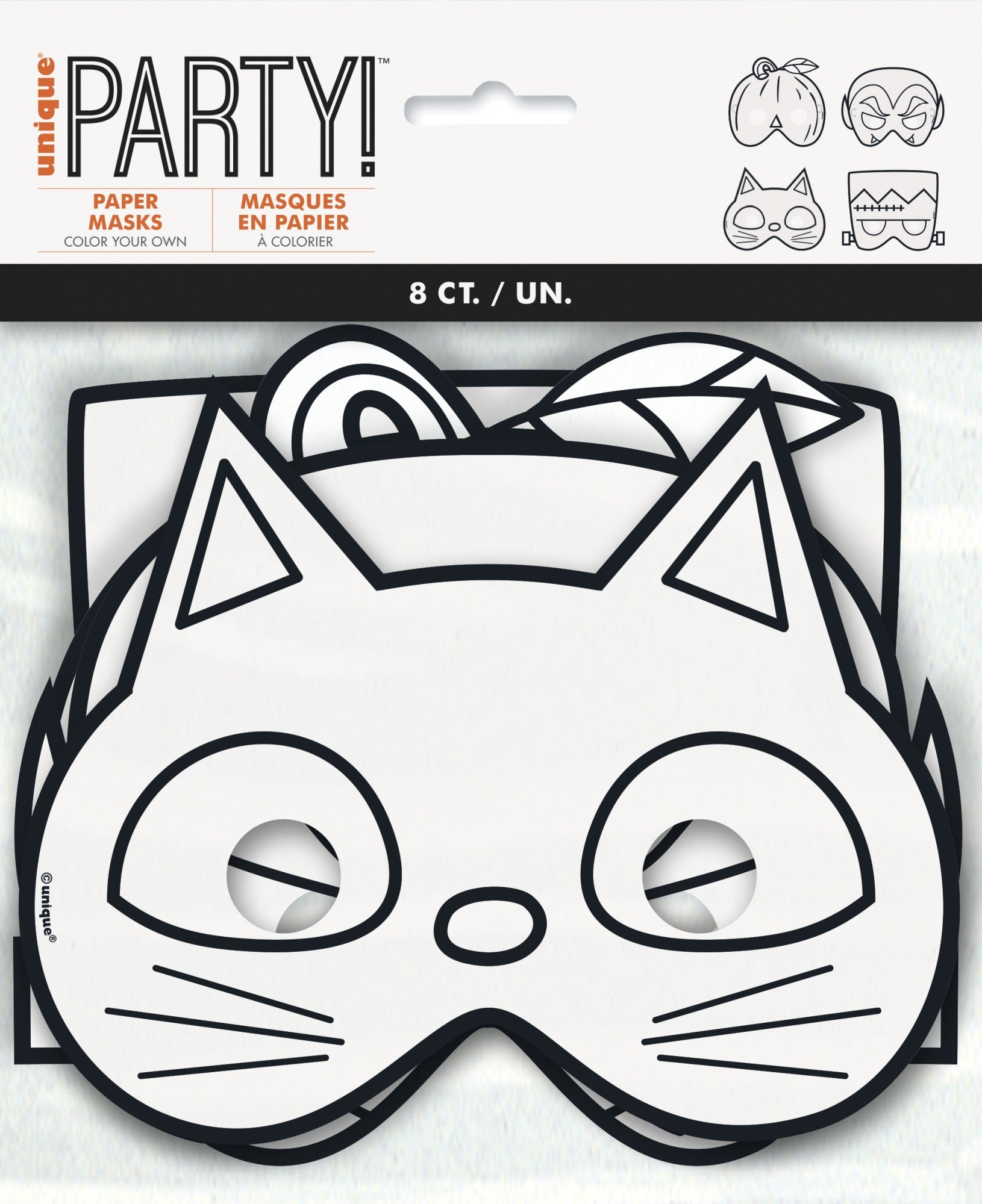front view - color your own masks
