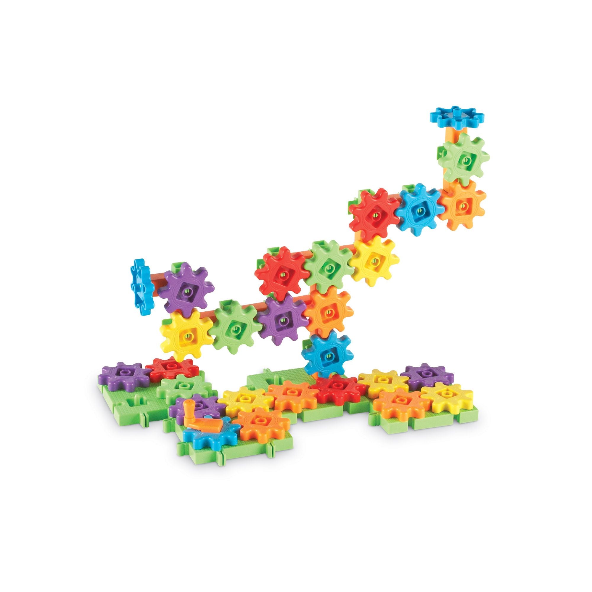 toy constructed with gears construction set - learning resources toys
