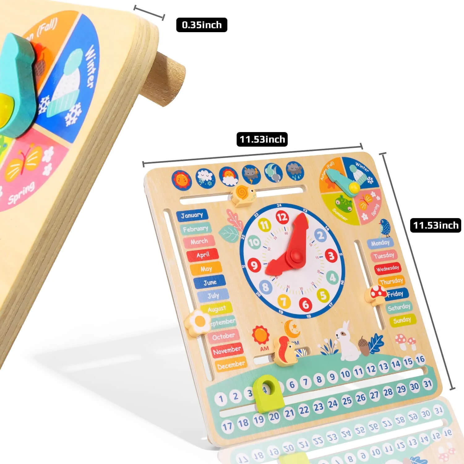 shop wooden calendar for kids - early learning toys - wooden toys from tooky toys