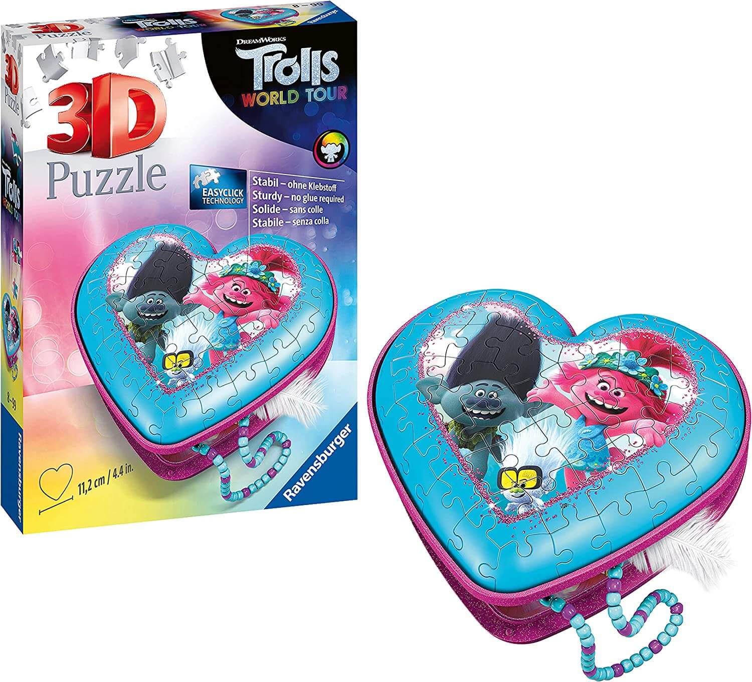 Ravensburger - 3D Puzzle - Trolls 2 Heart Shaped 3D Puzzle 