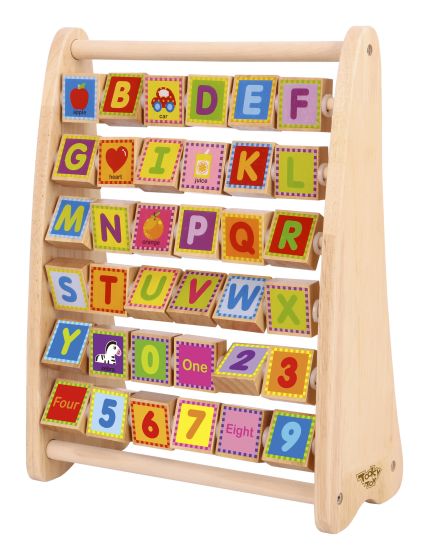 wooden alphabet abacus - tooky toys - wooden abacus
