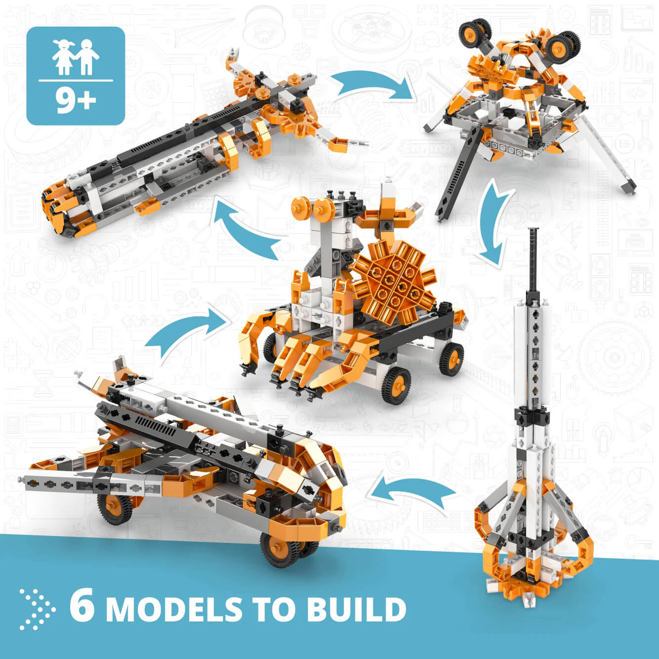 Models built with Stem construction toy from Engino - Travelling to sapce