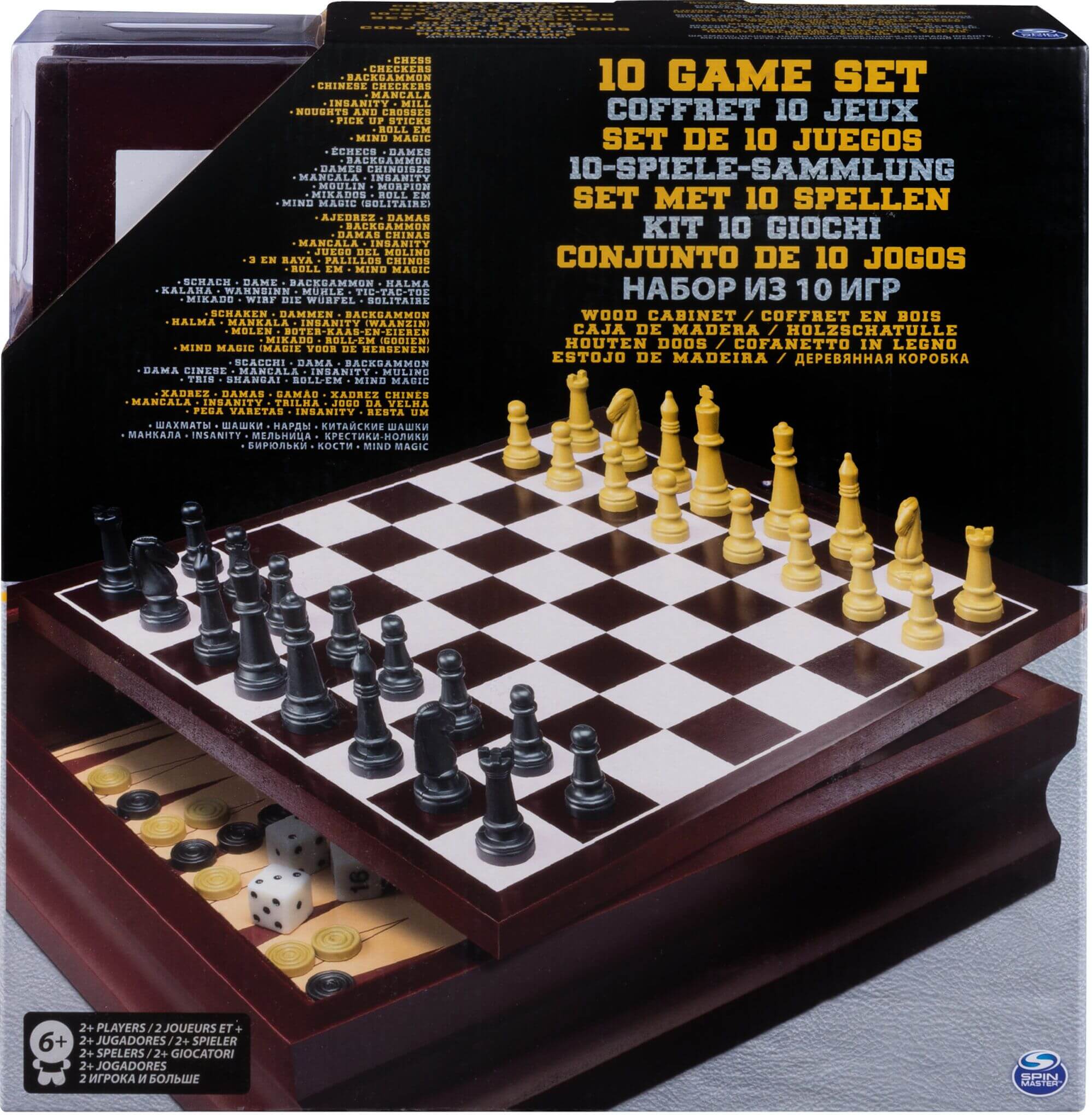 Family game set - spinmaster games - wooden chess