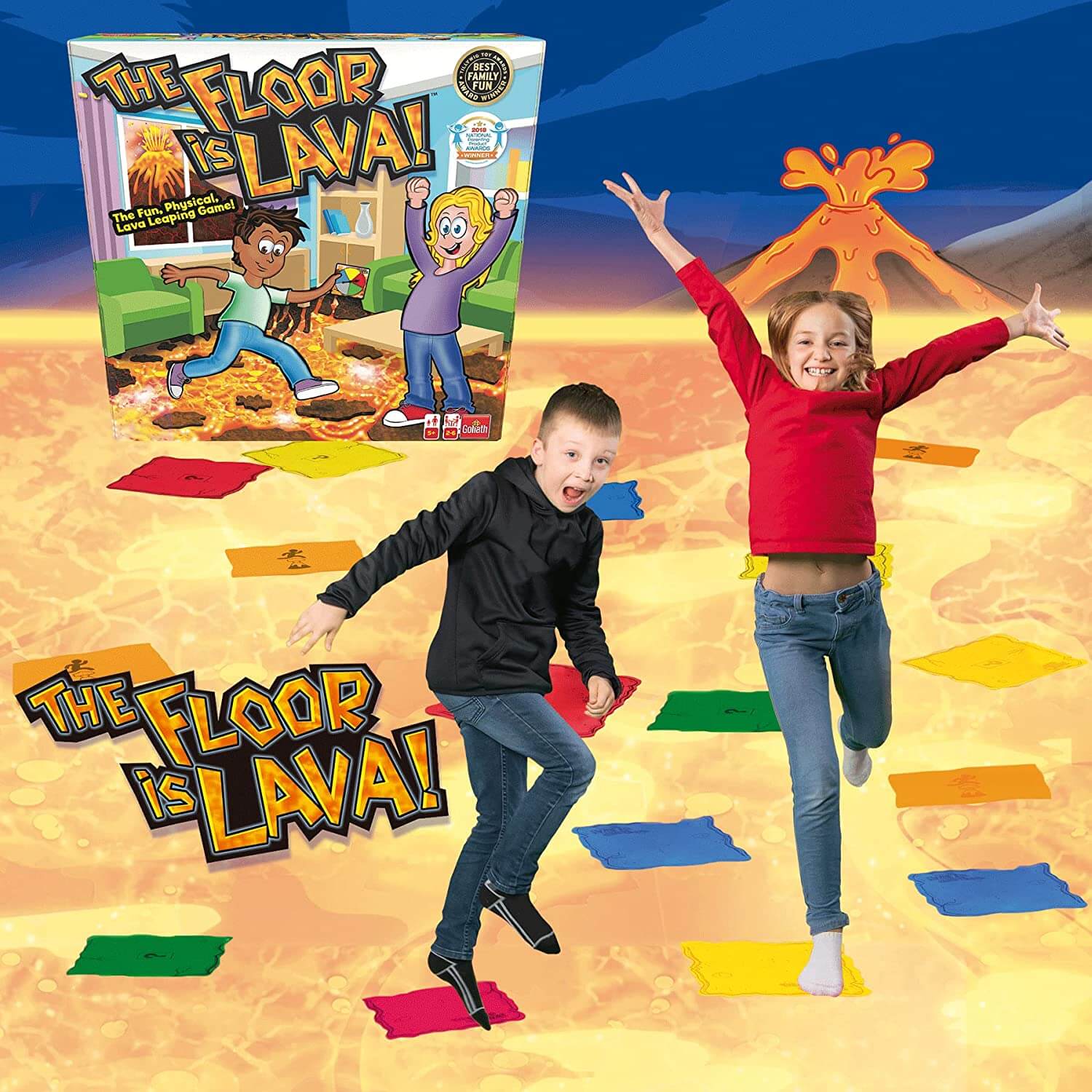 Kids enjoying Floor is Lava (ML) - Vivid Golaith Game for children - Imaginative game for kids