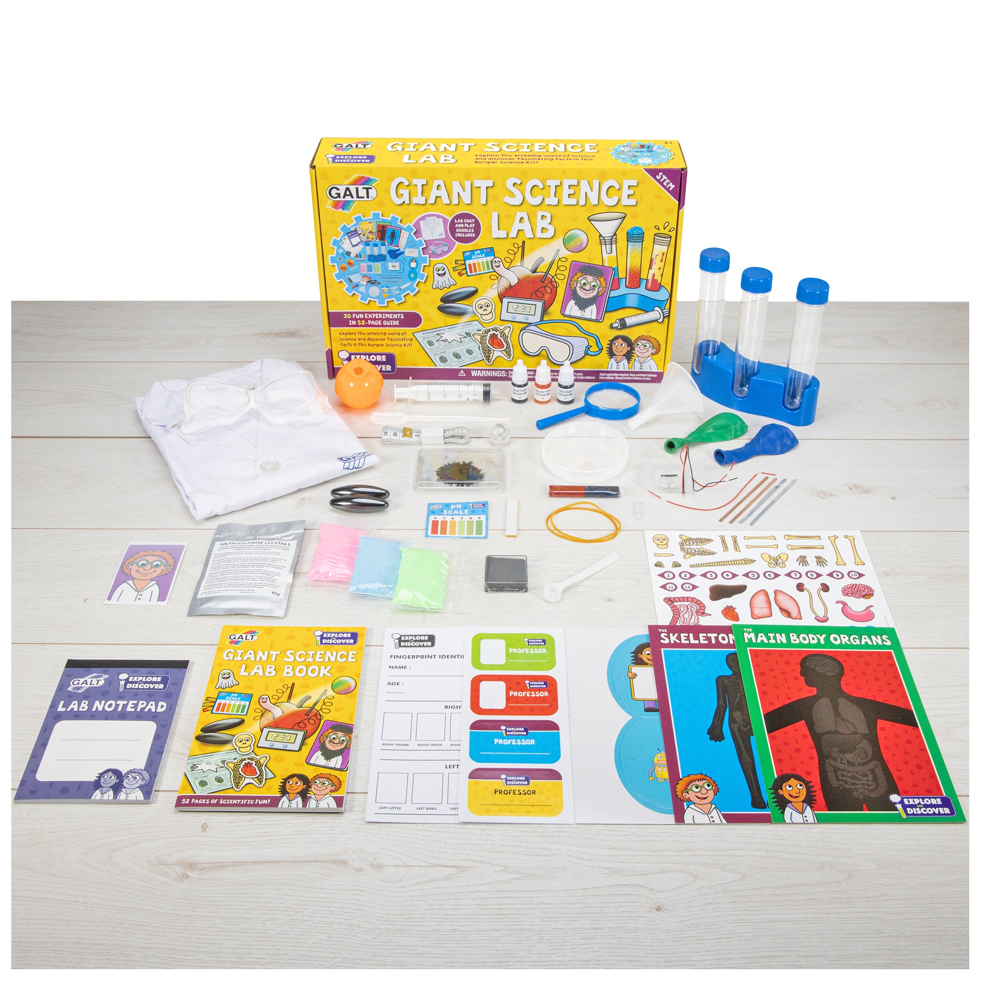 Contents of children's science lab - discover and explore with galt toys - Giant Science Lab for children