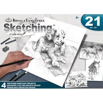 SKETCHING MADE EASY SET 21PCE - CREATIVE ACTIVITY FOR KIDS
