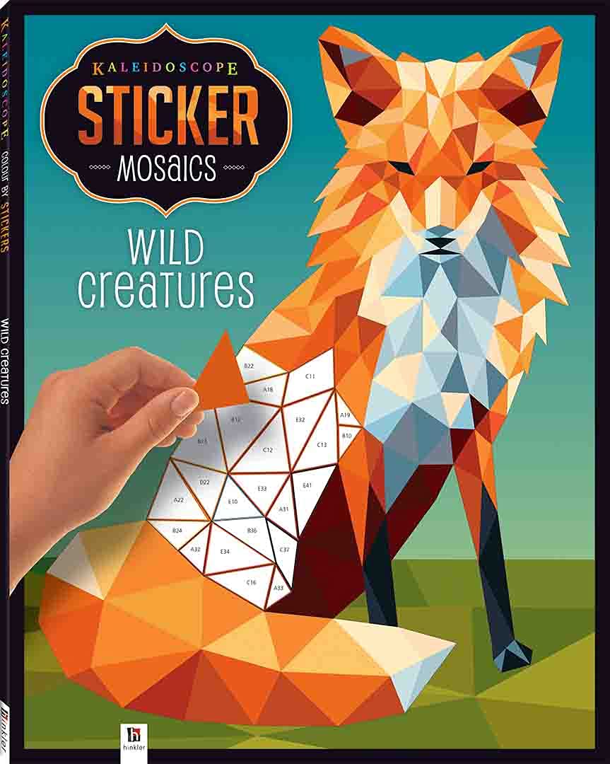 Creative activity kits to improve shapes and colours - Kaleidoscope Sticker Mosaics - Wild Creatures