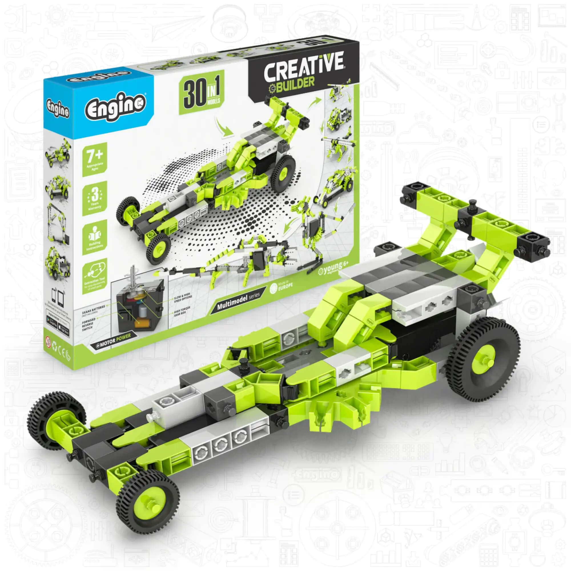 Engino Creative Builder 10 In 1 – Set Di Costruzioni Ingegneristiche Per Bambini Dai 6 Anni, STEM