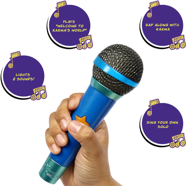 foster music skills - karma's microphone - toy microphone at the toy room