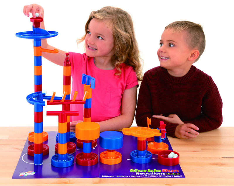 kids enjoying marble run reactions - Galt Toys - Engineering toys for kids