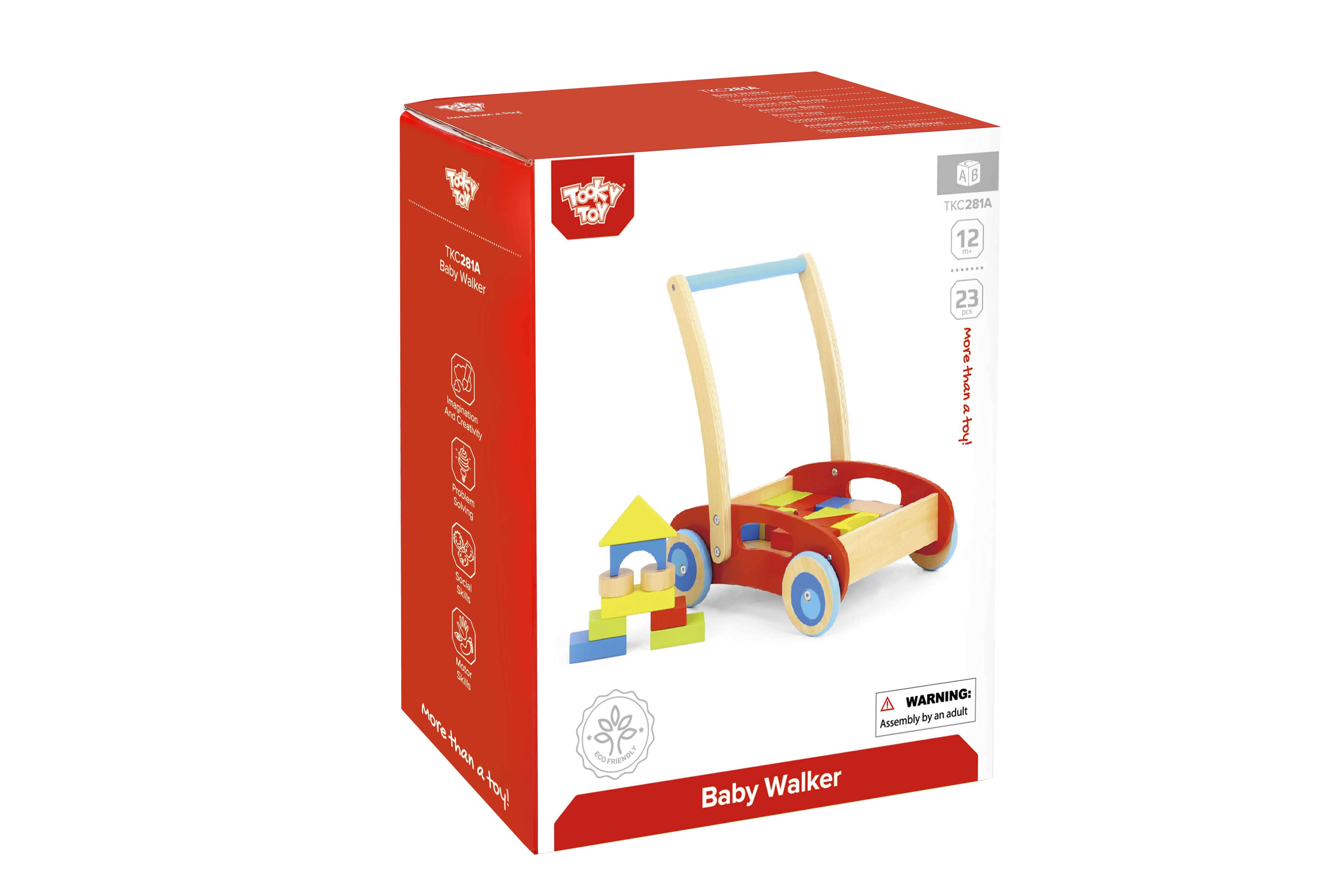 wooden baby walker - wooden walker for toddlers - tooky toys
